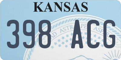 KS license plate 398ACG