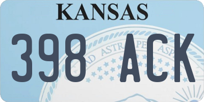 KS license plate 398ACK