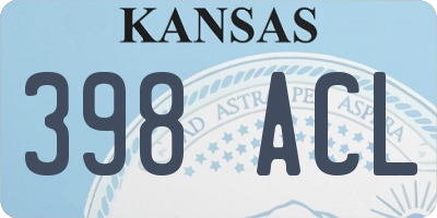 KS license plate 398ACL