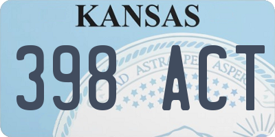 KS license plate 398ACT