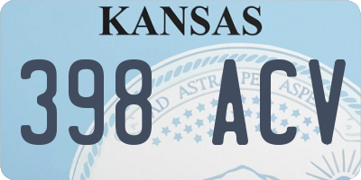 KS license plate 398ACV