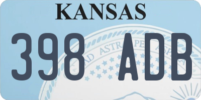 KS license plate 398ADB