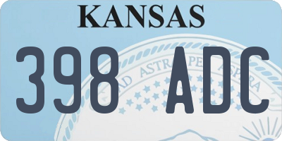 KS license plate 398ADC
