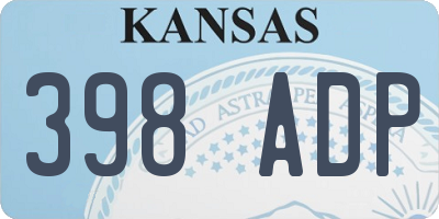 KS license plate 398ADP