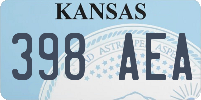 KS license plate 398AEA