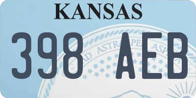 KS license plate 398AEB