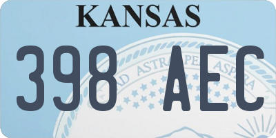 KS license plate 398AEC