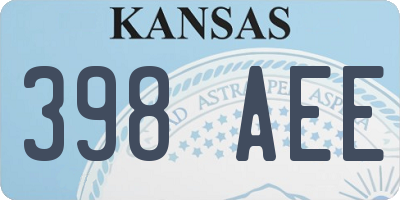 KS license plate 398AEE