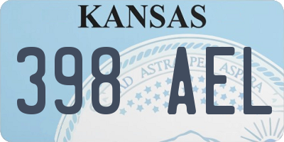 KS license plate 398AEL