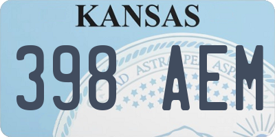 KS license plate 398AEM