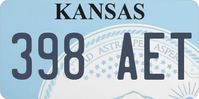 KS license plate 398AET