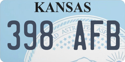 KS license plate 398AFB