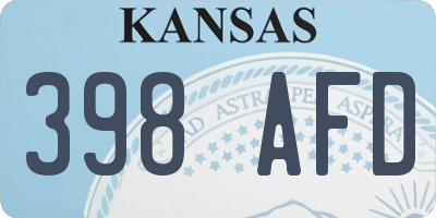 KS license plate 398AFD