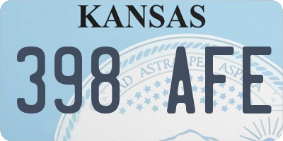 KS license plate 398AFE