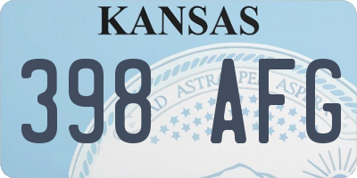 KS license plate 398AFG