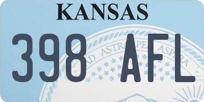 KS license plate 398AFL