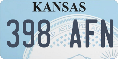KS license plate 398AFN