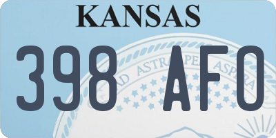 KS license plate 398AFO