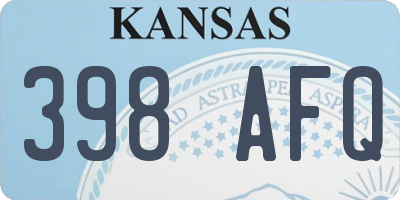 KS license plate 398AFQ