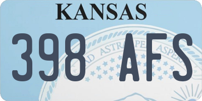 KS license plate 398AFS