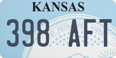 KS license plate 398AFT