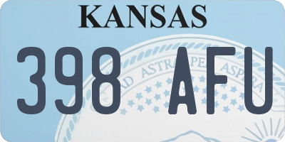KS license plate 398AFU