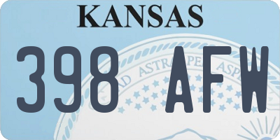 KS license plate 398AFW