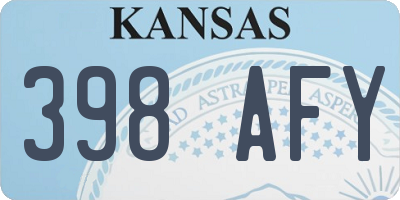 KS license plate 398AFY