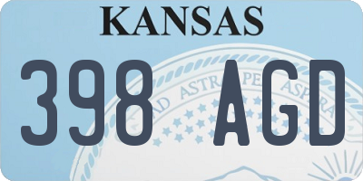 KS license plate 398AGD