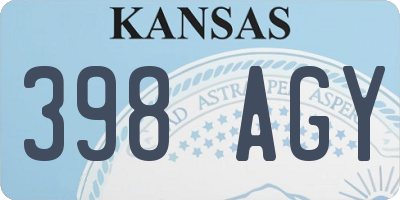 KS license plate 398AGY