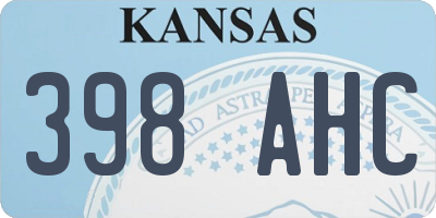 KS license plate 398AHC
