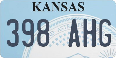 KS license plate 398AHG