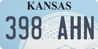 KS license plate 398AHN