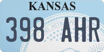 KS license plate 398AHR