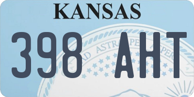 KS license plate 398AHT