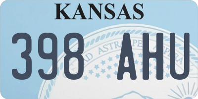 KS license plate 398AHU