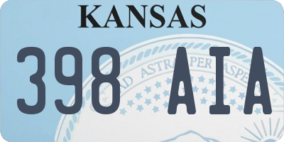 KS license plate 398AIA