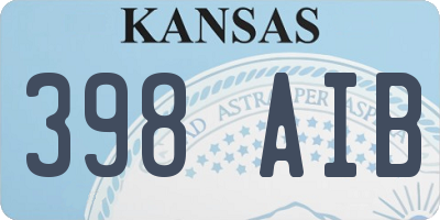 KS license plate 398AIB