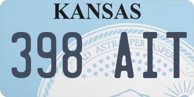 KS license plate 398AIT