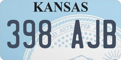 KS license plate 398AJB