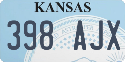 KS license plate 398AJX