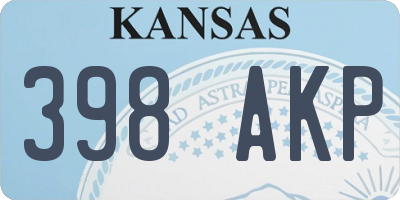 KS license plate 398AKP