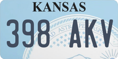 KS license plate 398AKV