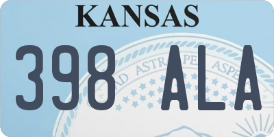 KS license plate 398ALA