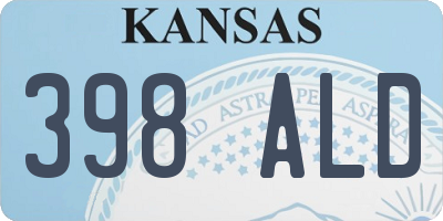KS license plate 398ALD