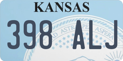 KS license plate 398ALJ