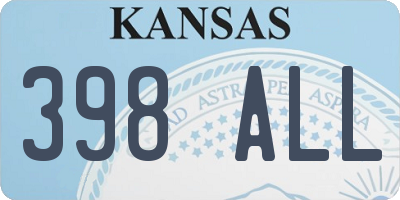 KS license plate 398ALL