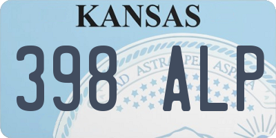 KS license plate 398ALP