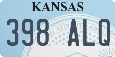 KS license plate 398ALQ