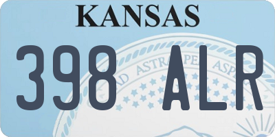 KS license plate 398ALR